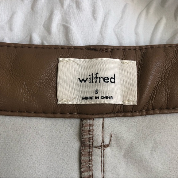 Aritzia Wilfred Constant Camel The Melina Pant High-waisted Vegan Leather Pants - Picture 11 of 13